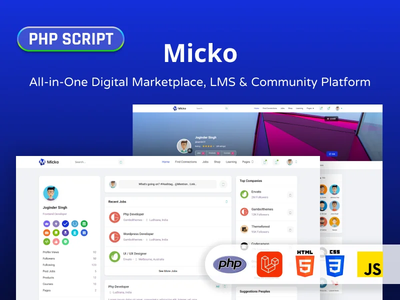 Micko – All-in-One Digital Marketplace, LMS &amp; Community Platform - PHP Scripts | Gambolthemes