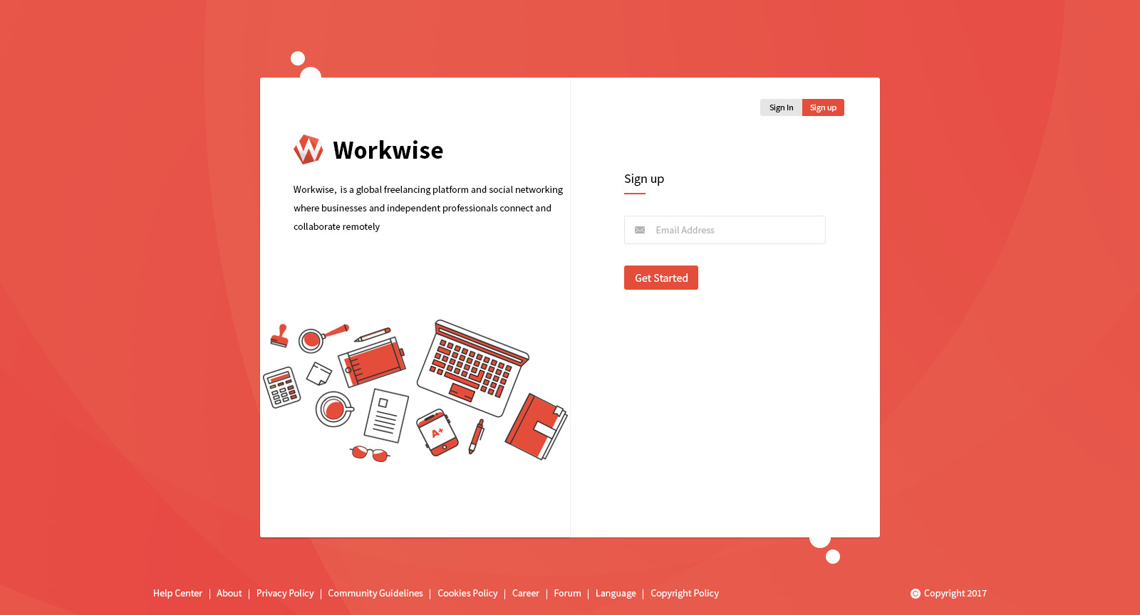 Workwise - The Freelancer And Social Networking PSD Template